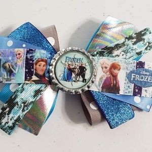 Frozen themed bottlecap hairbows